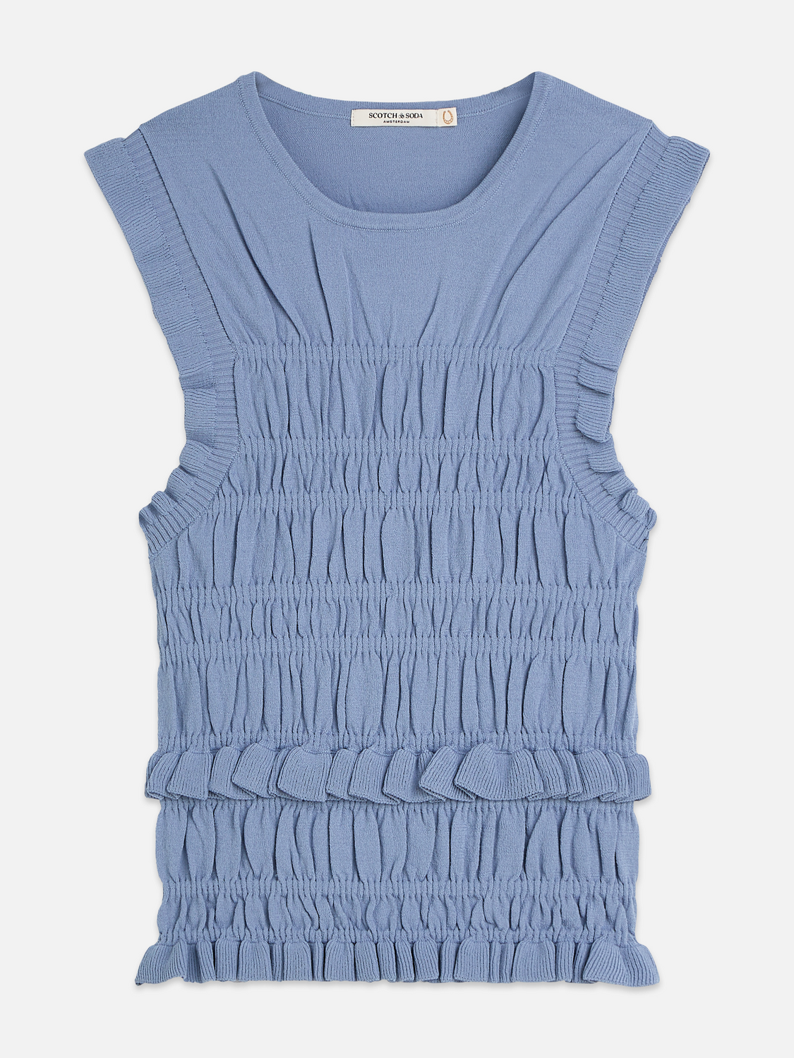 Smock stitch knitted tank