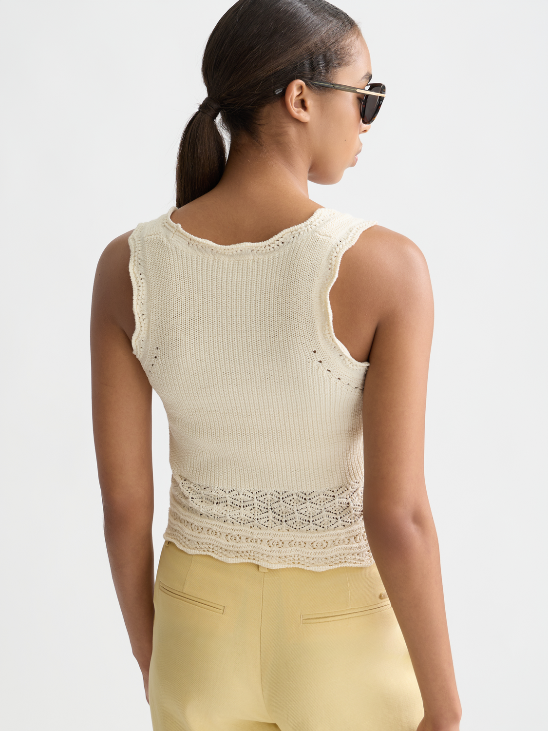 Pointelle knitted vest