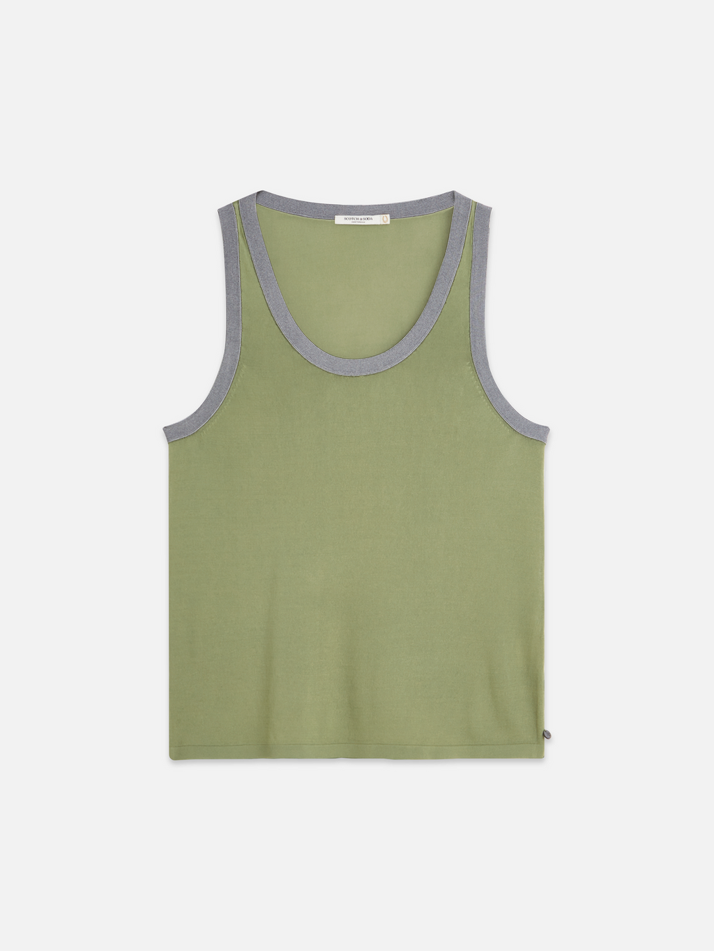 Stripe trim relaxed knitted vest