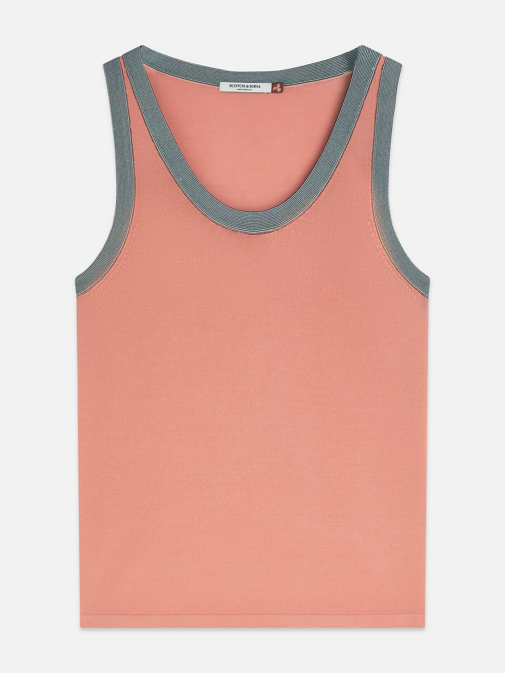 Stripe trim relaxed knitted vest