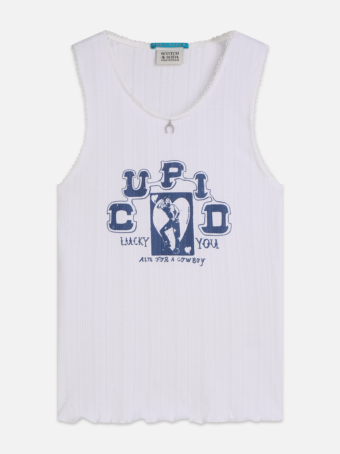 Pointelle jersey artwork tank