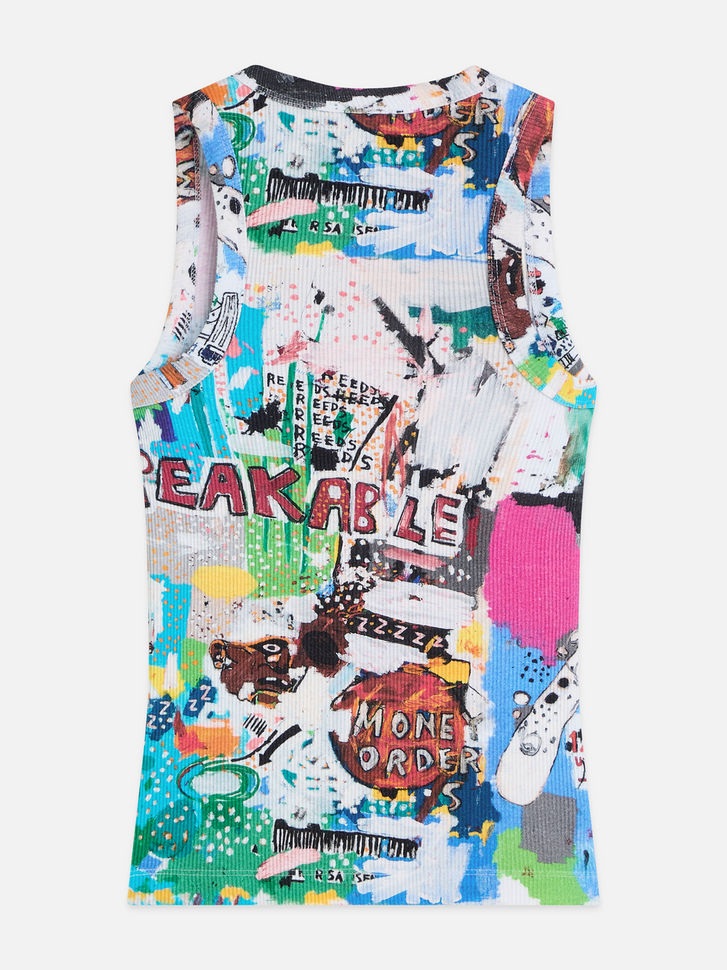 Basquiat printed rib racer tank