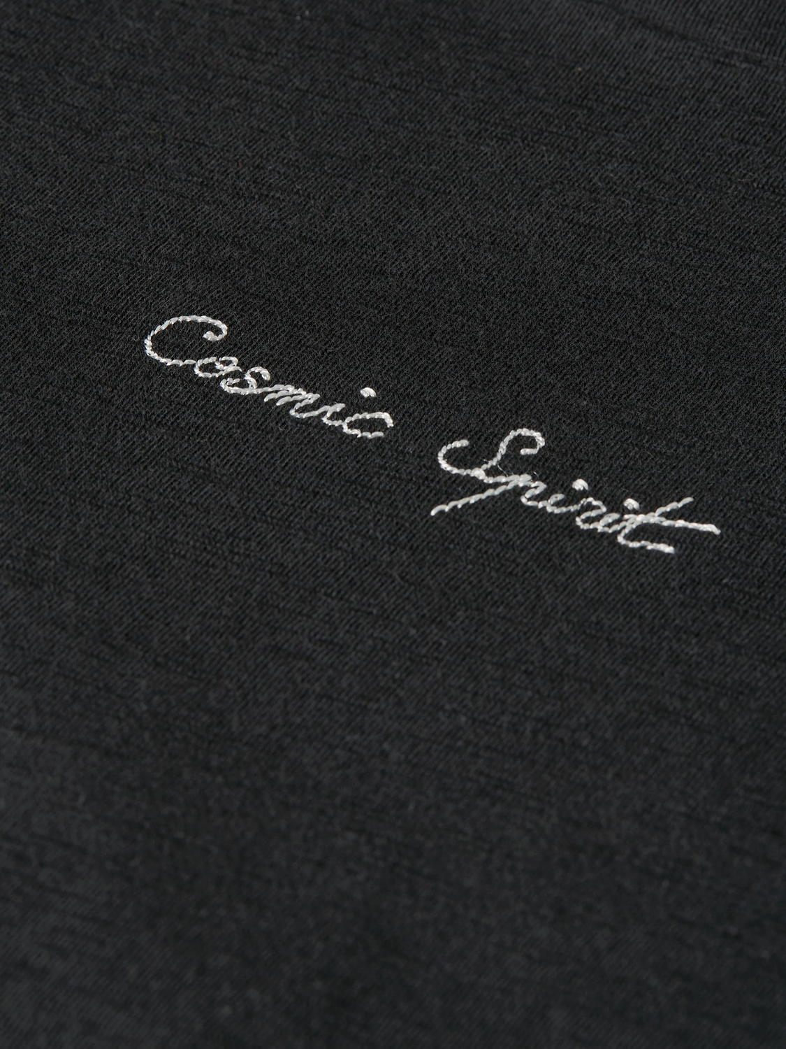 Embroidered slub regular-fit T-shirt