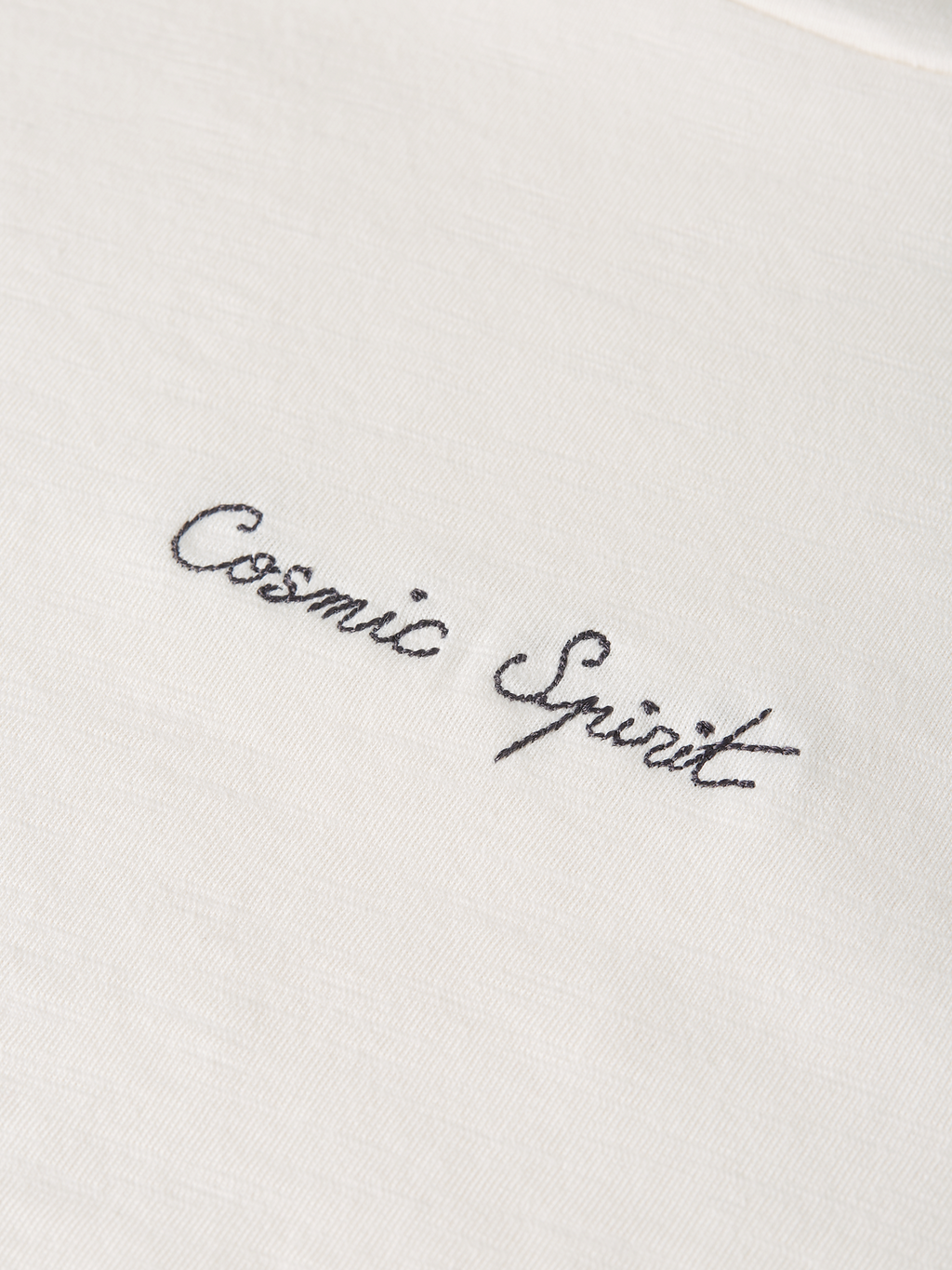 Embroidered slub regular-fit T-shirt