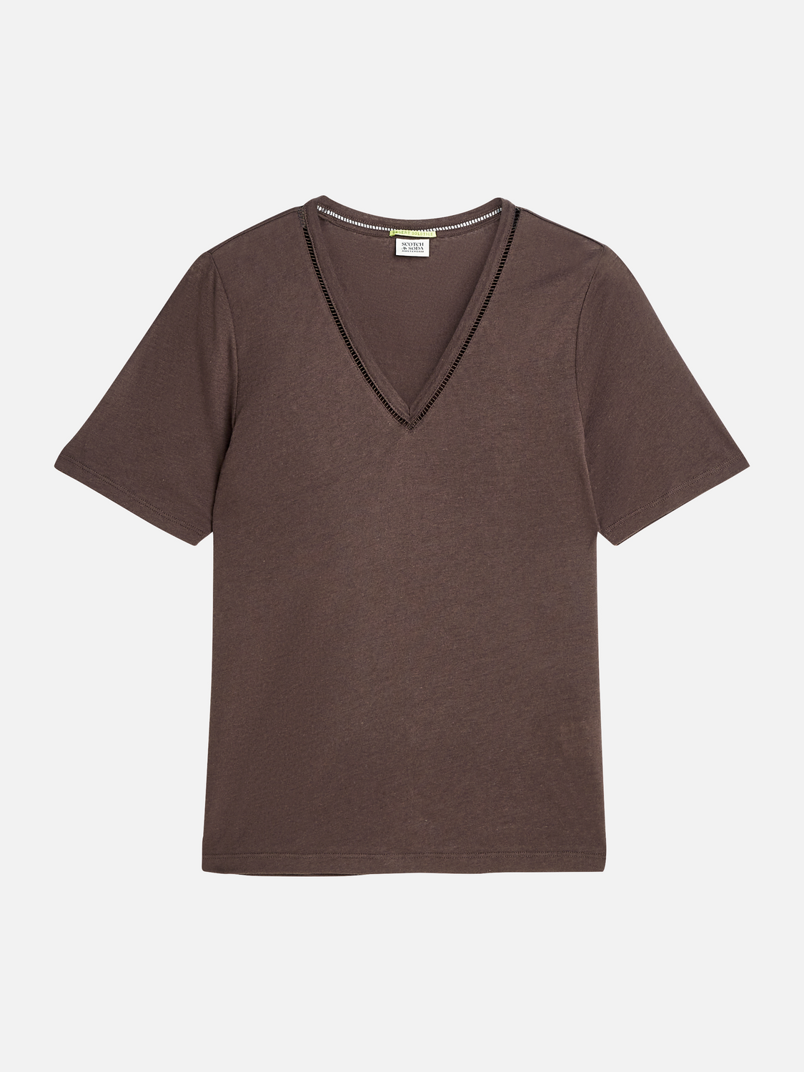 Linen V-neck T-shirt