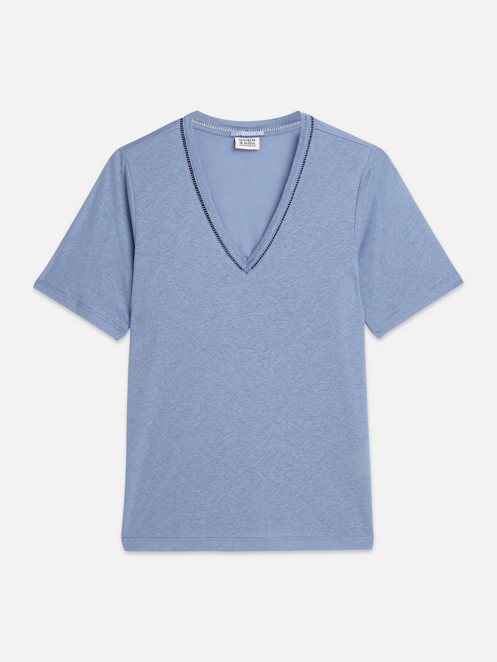 Linen V-neck T-shirt