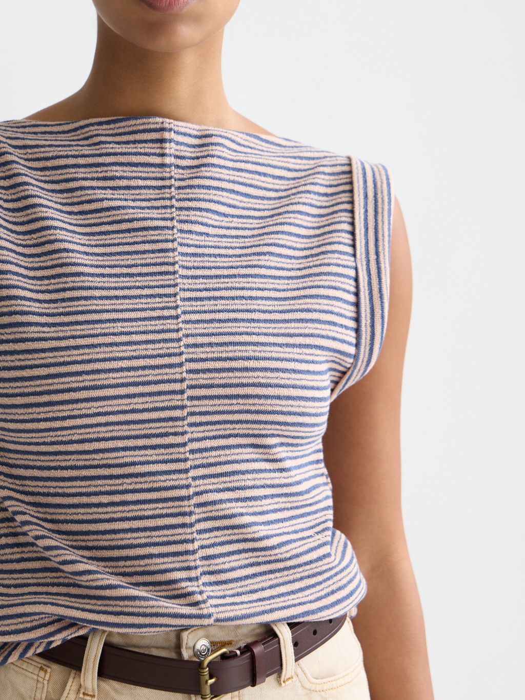 Striped Rolled Sleeve T-shirt