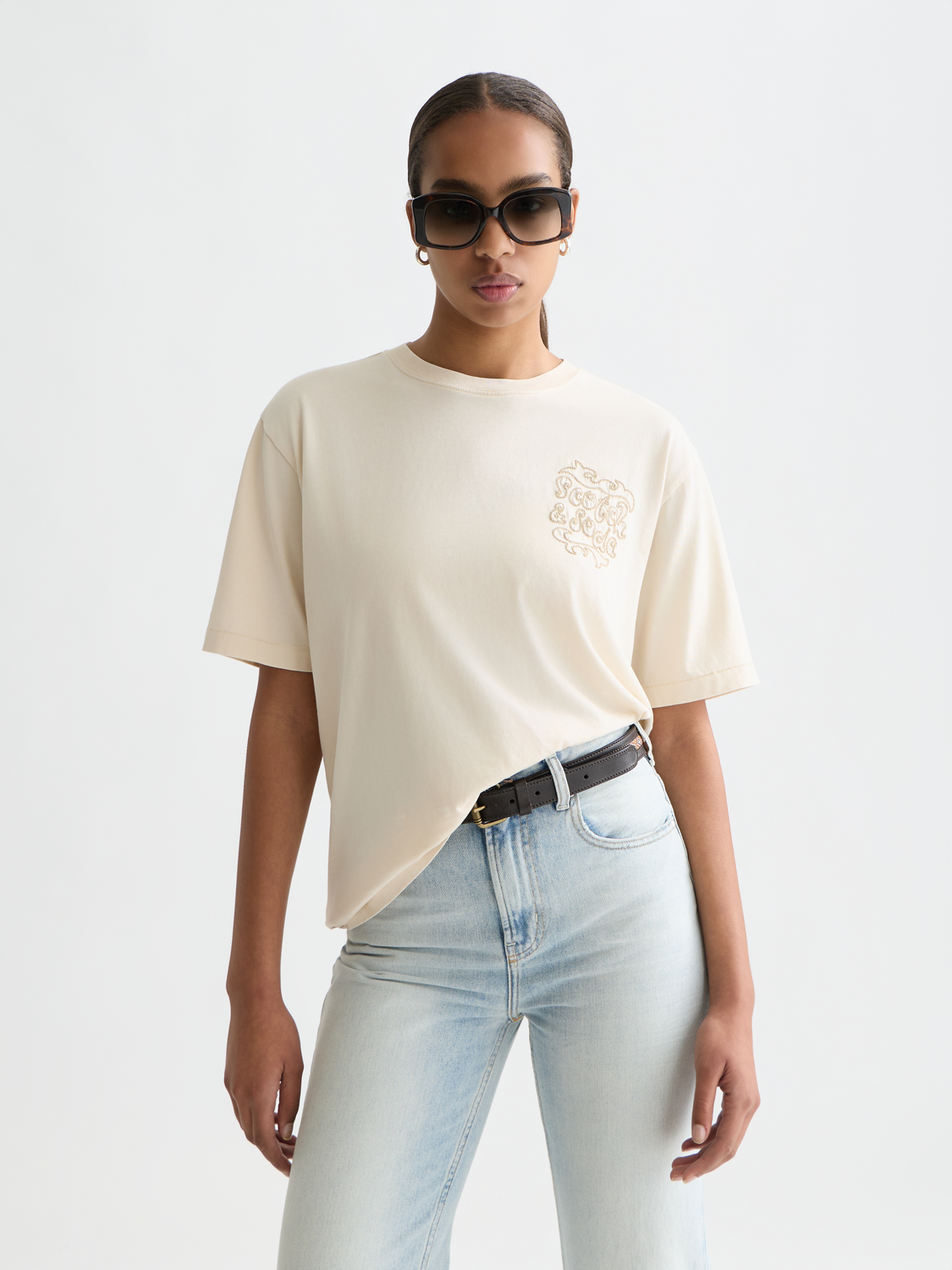 Washed artwork loose-fit T-shirt