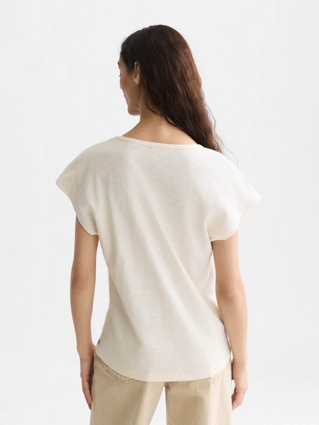 Embroidered V-neck T-shirt