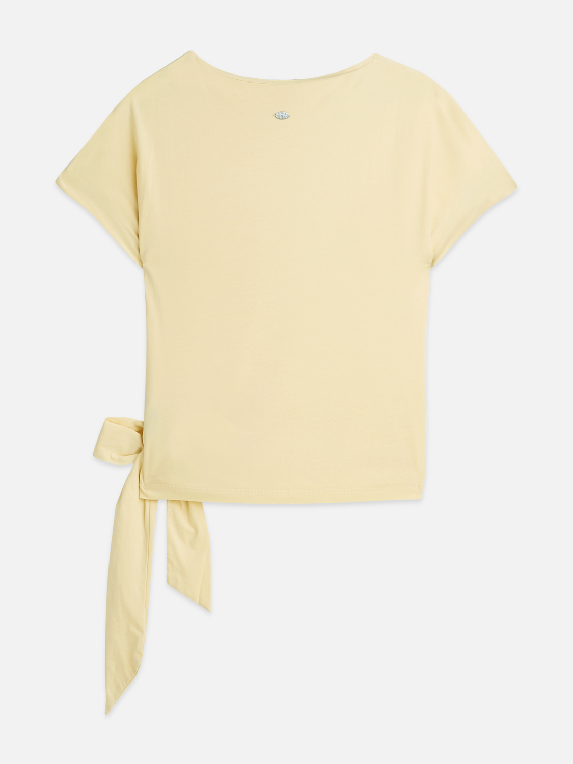 Knotted slash neck T-shirt