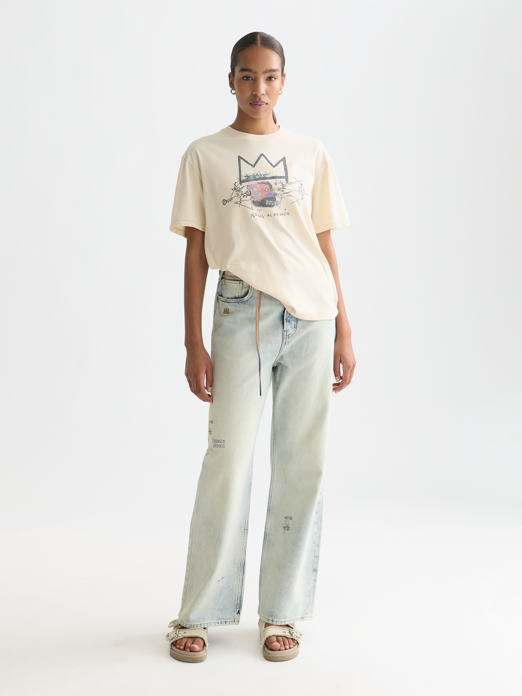 Scotch & Soda x Basquiat Washed Artwork Relaxed-Fit T-Shirt