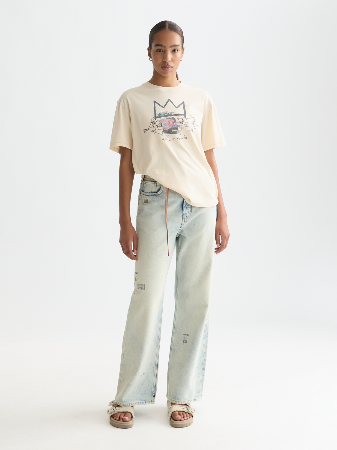 Scotch & Soda x Basquiat Washed Artwork Relaxed-Fit T-Shirt