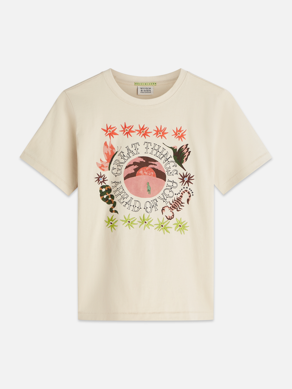 Embroidered artwork T-shirt