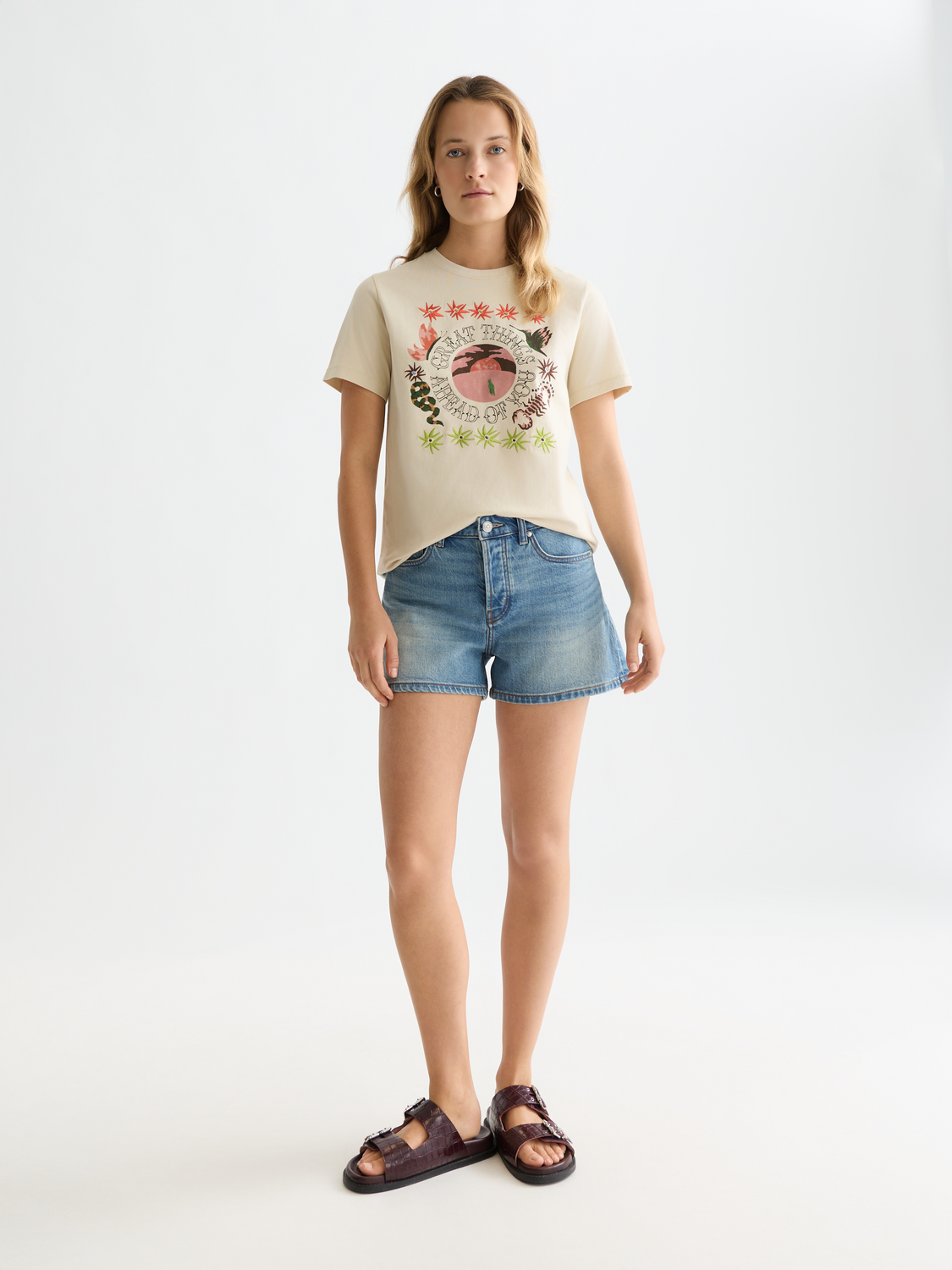 Embroidered artwork T-shirt