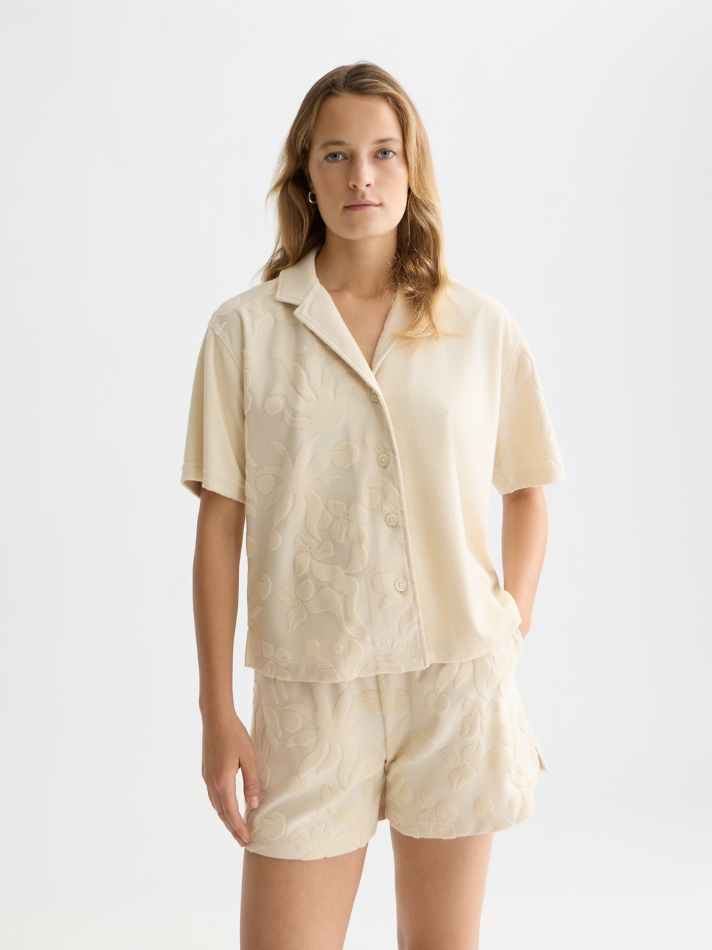 Towelling shortsleeved shirt