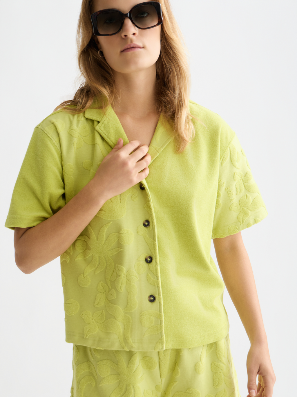 Towelling shortsleeved shirt