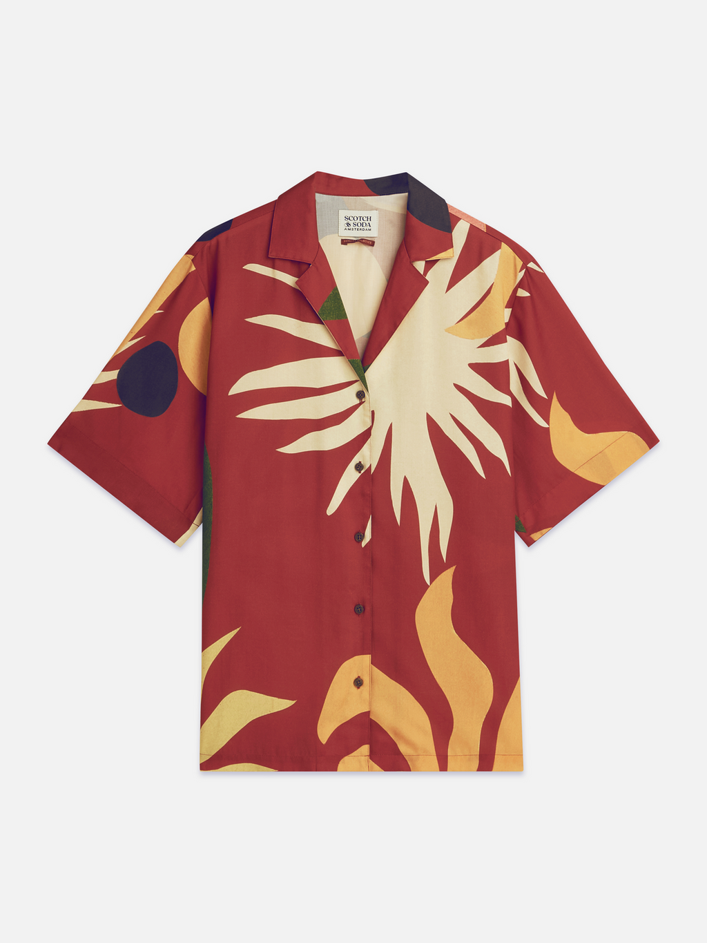 Printed short sleeved relaxed fit shirt