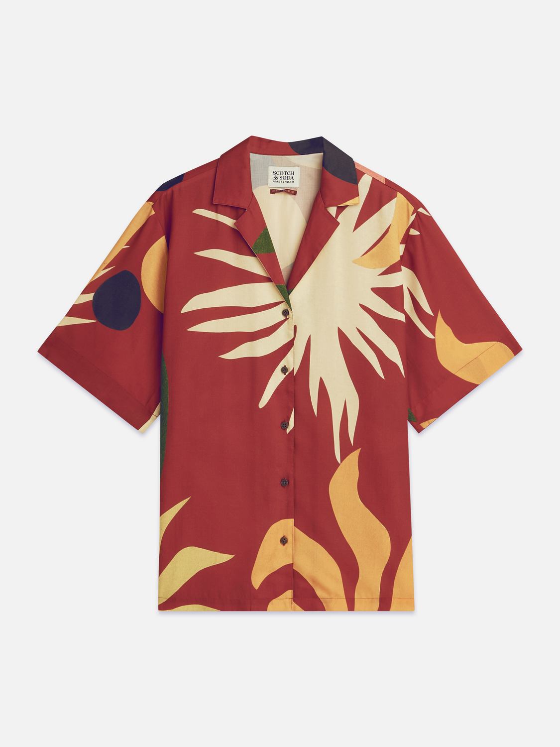 Printed short sleeved relaxed fit shirt