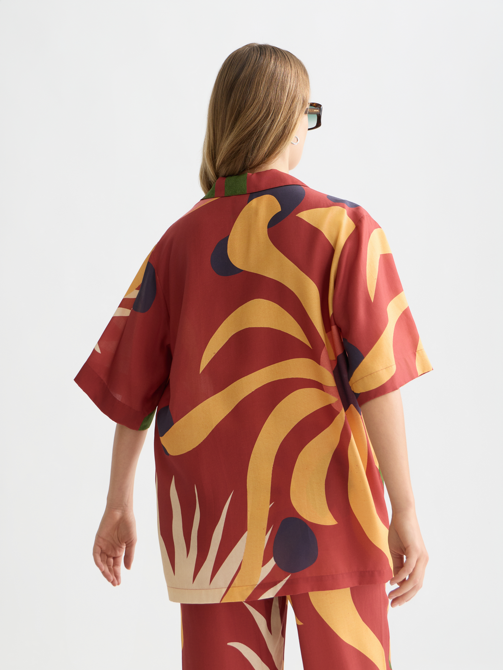 Printed short sleeved relaxed fit shirt