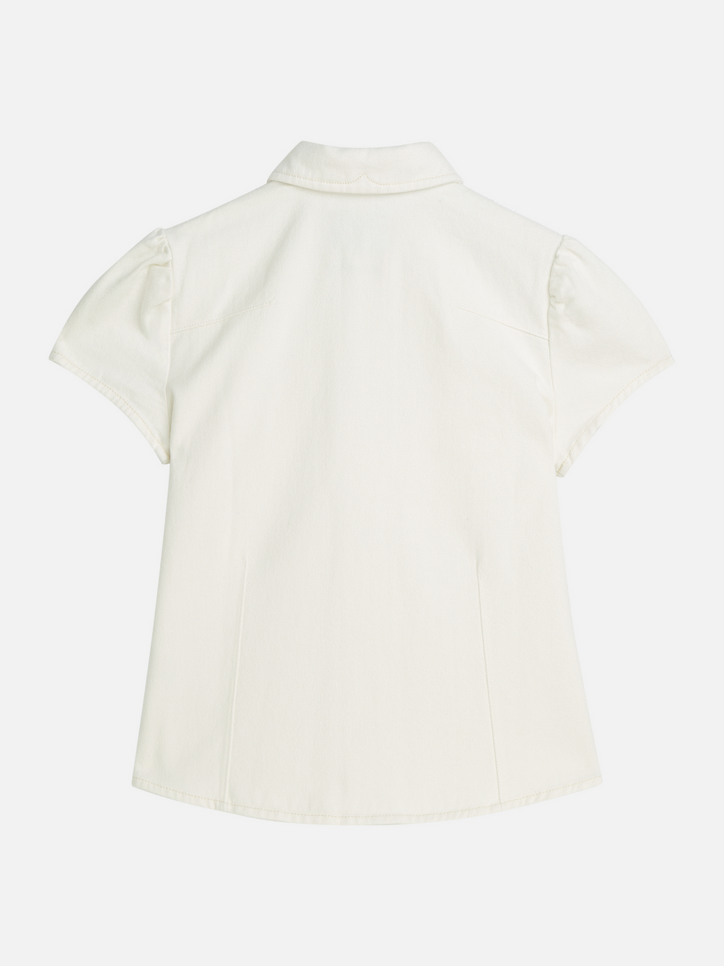 Cap sleeve denim shirt