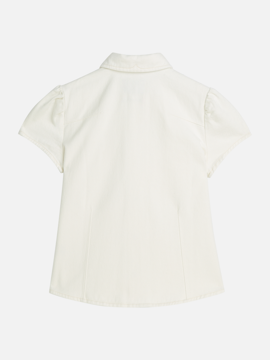 Cap sleeve denim shirt