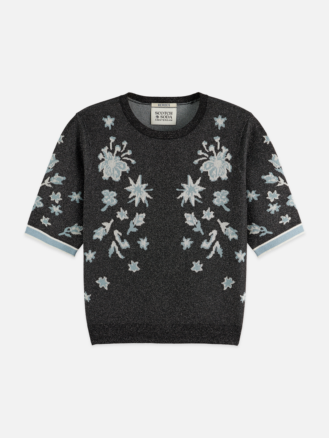 Jacquard short sleeve pullover