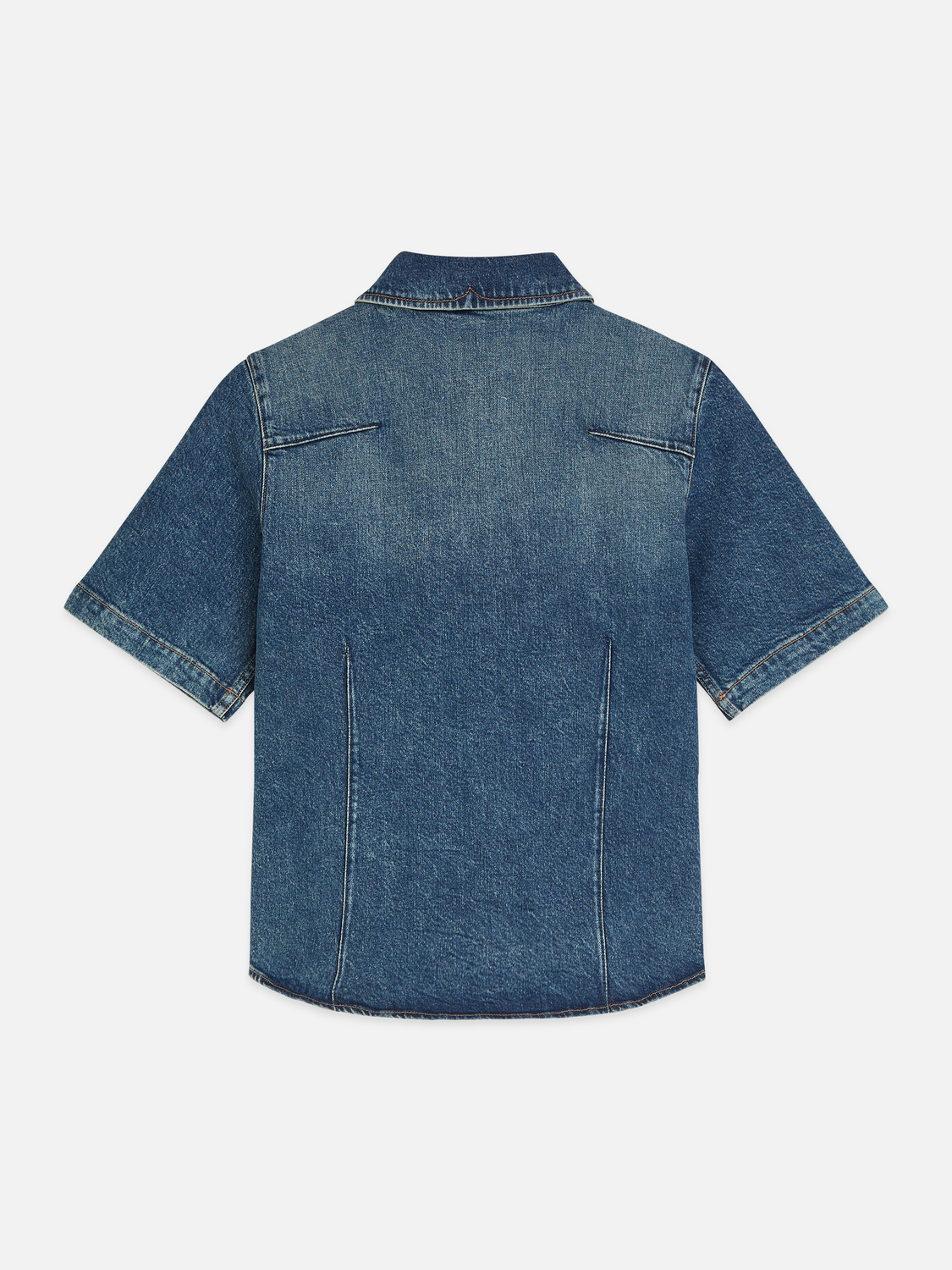 Darted denim shirt