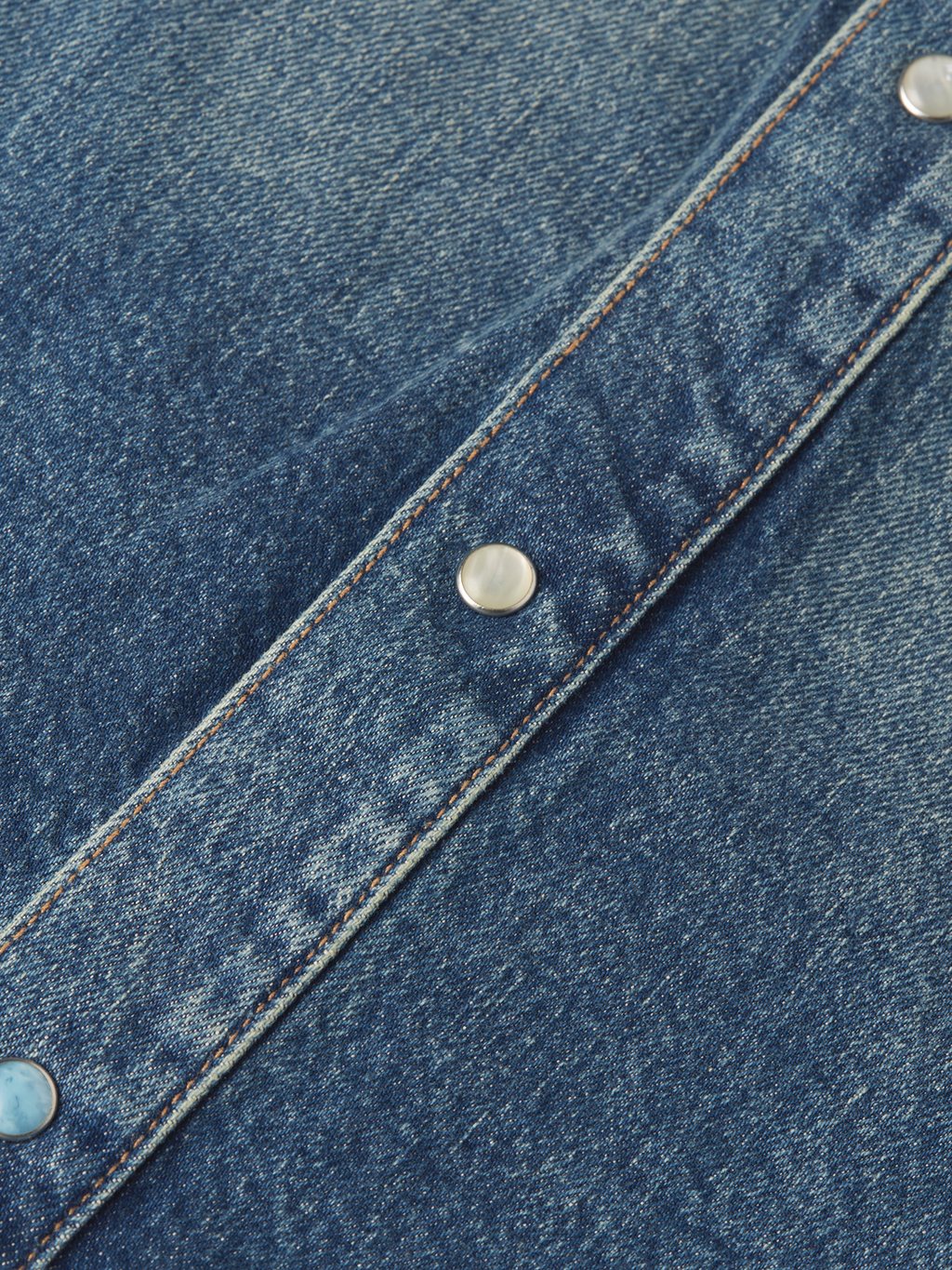 Darted denim shirt