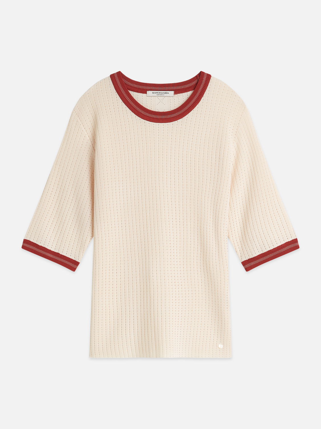 Pointelle knitted relaxed t-shirt