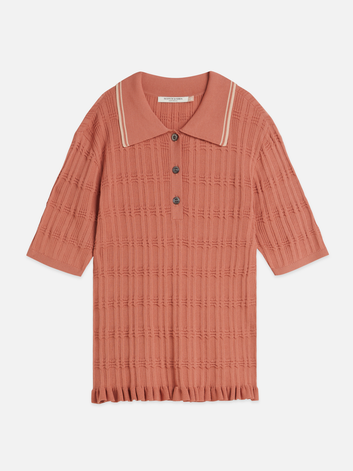 Ripple stitch fitted pullover