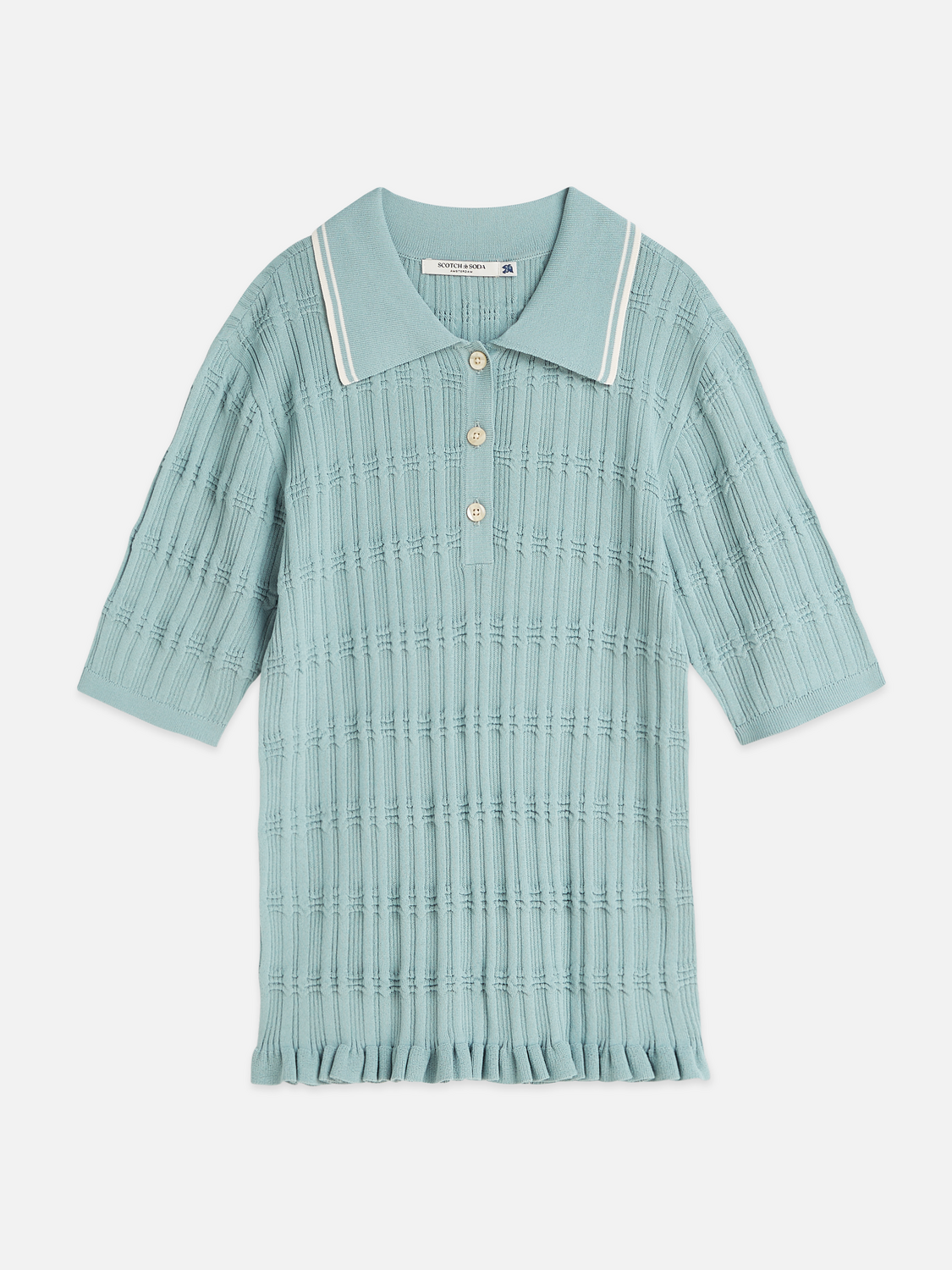 Ripple stitch fitted pullover