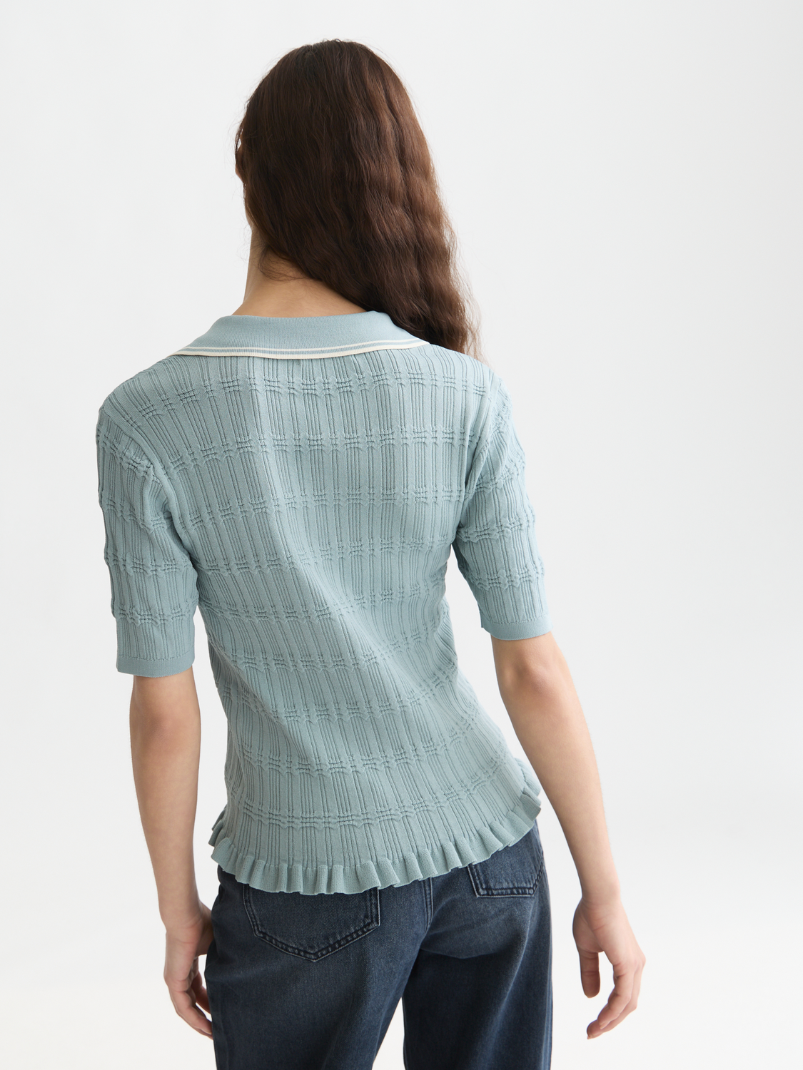 Ripple stitch fitted pullover