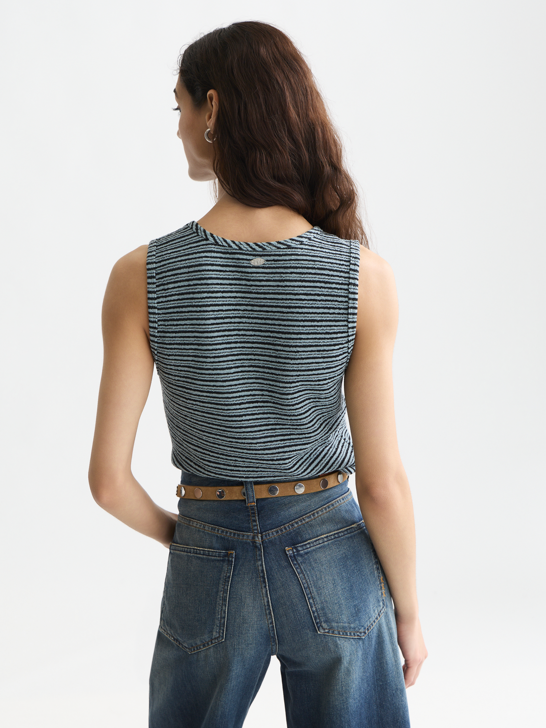 Stripe V-neck tank