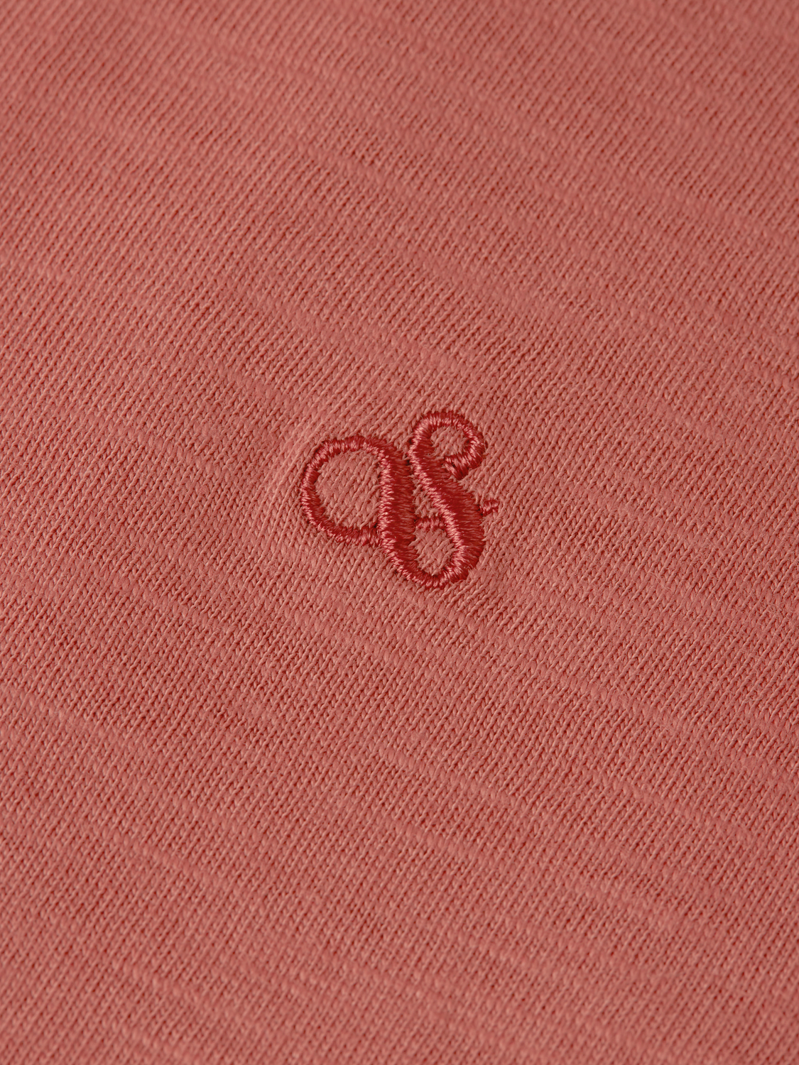 Ampersand embroidery V-neck T-shirt