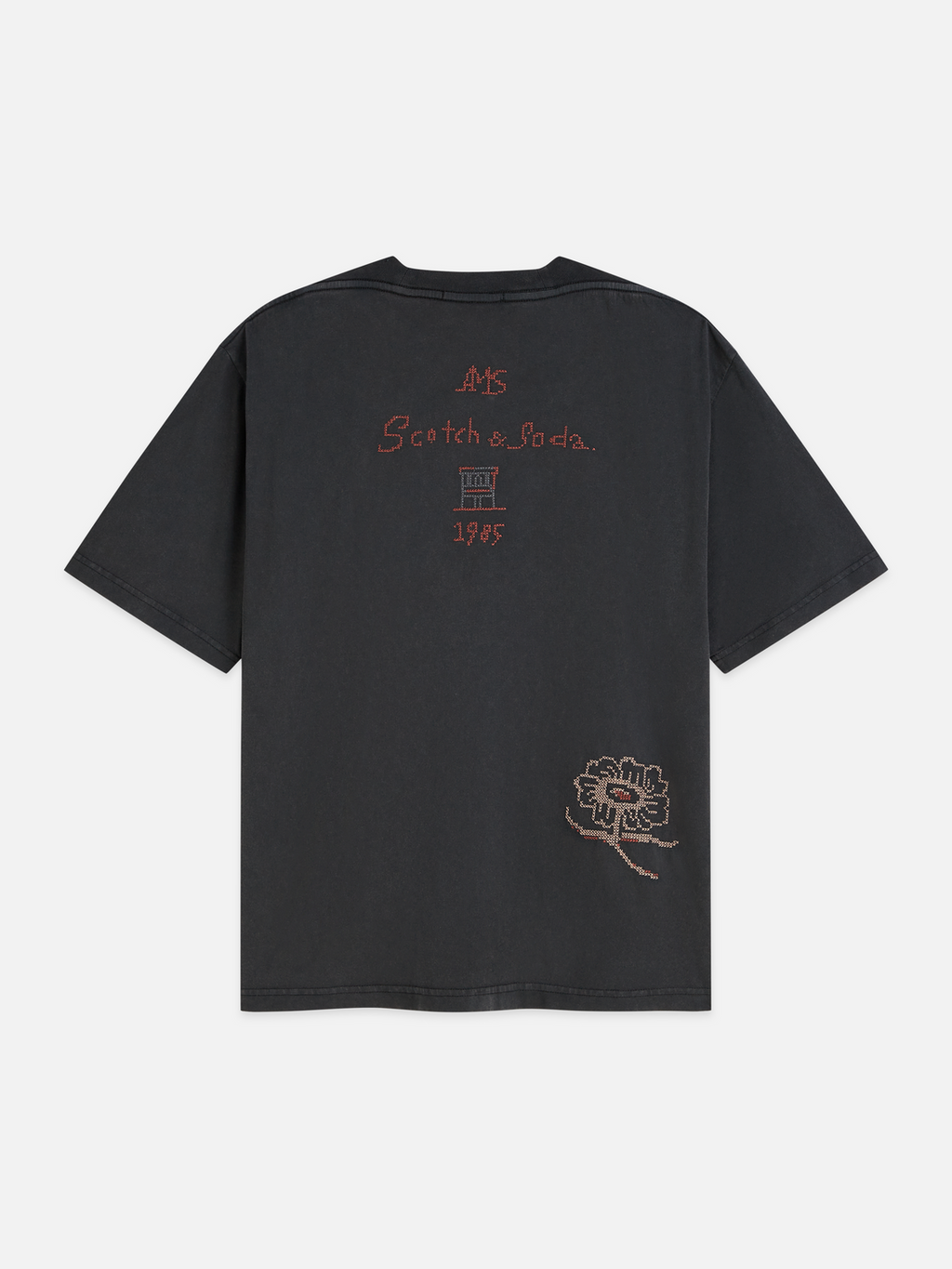 Embroidered washed loose t-shirt