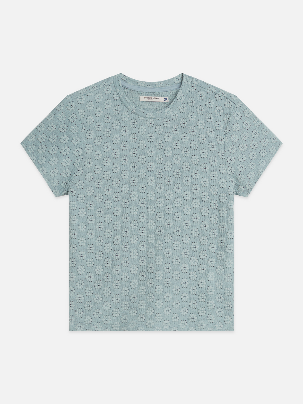 Open structure slim T-shirt
