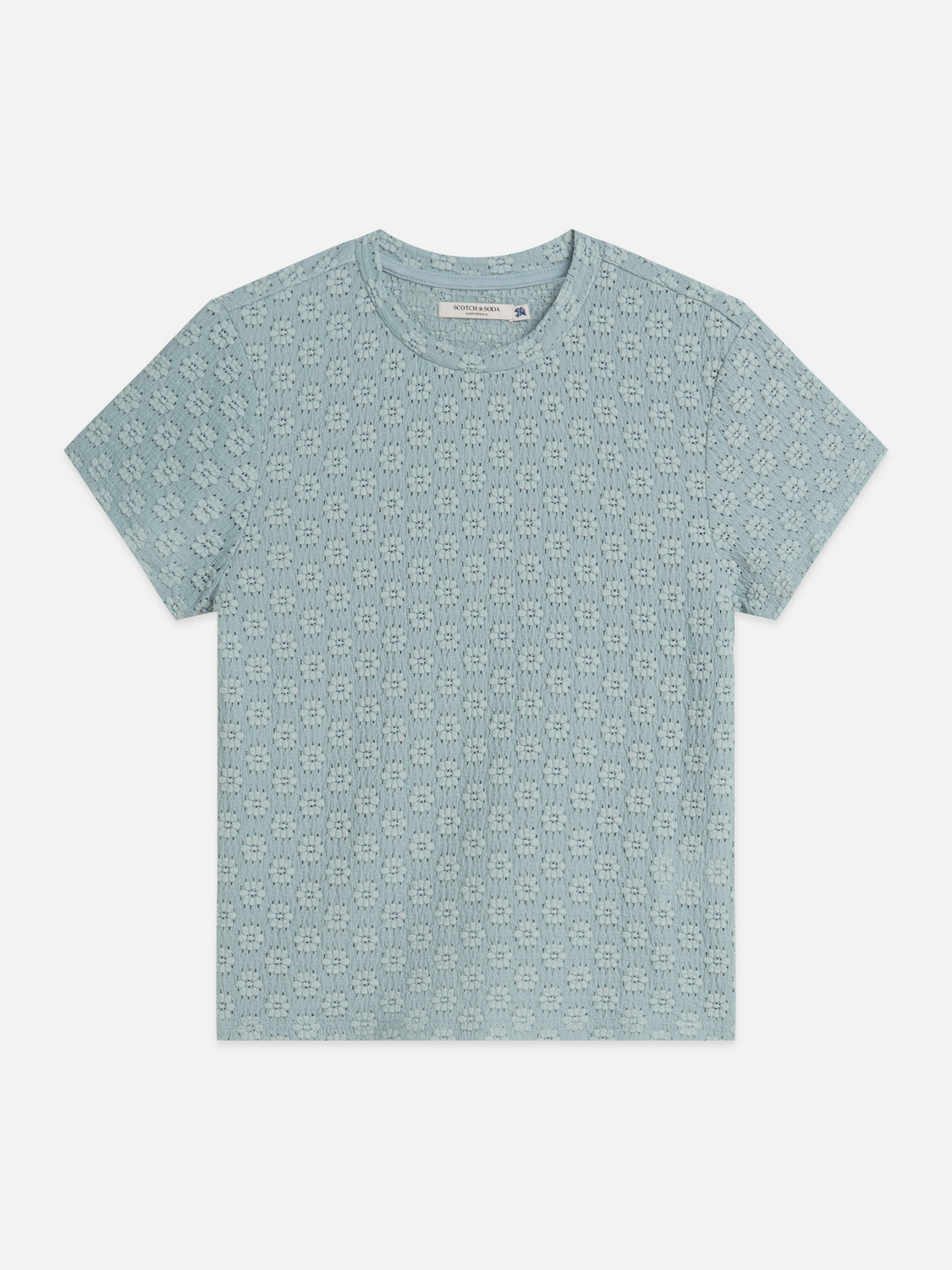 Open structure slim T-shirt