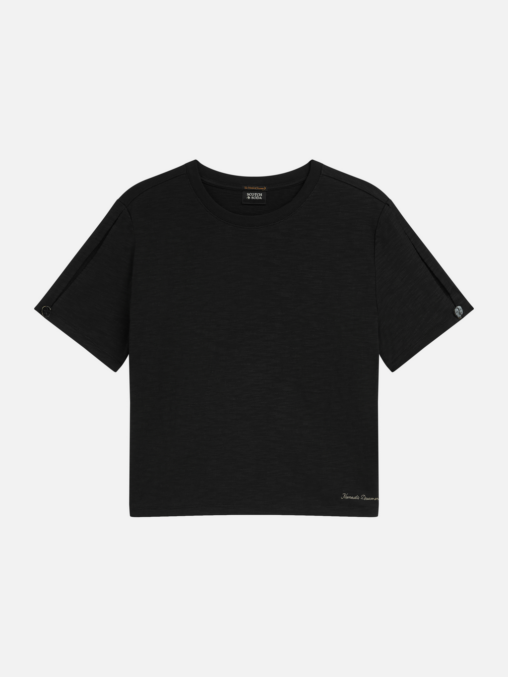 Keyhole Sleeve Cotton T-Shirt