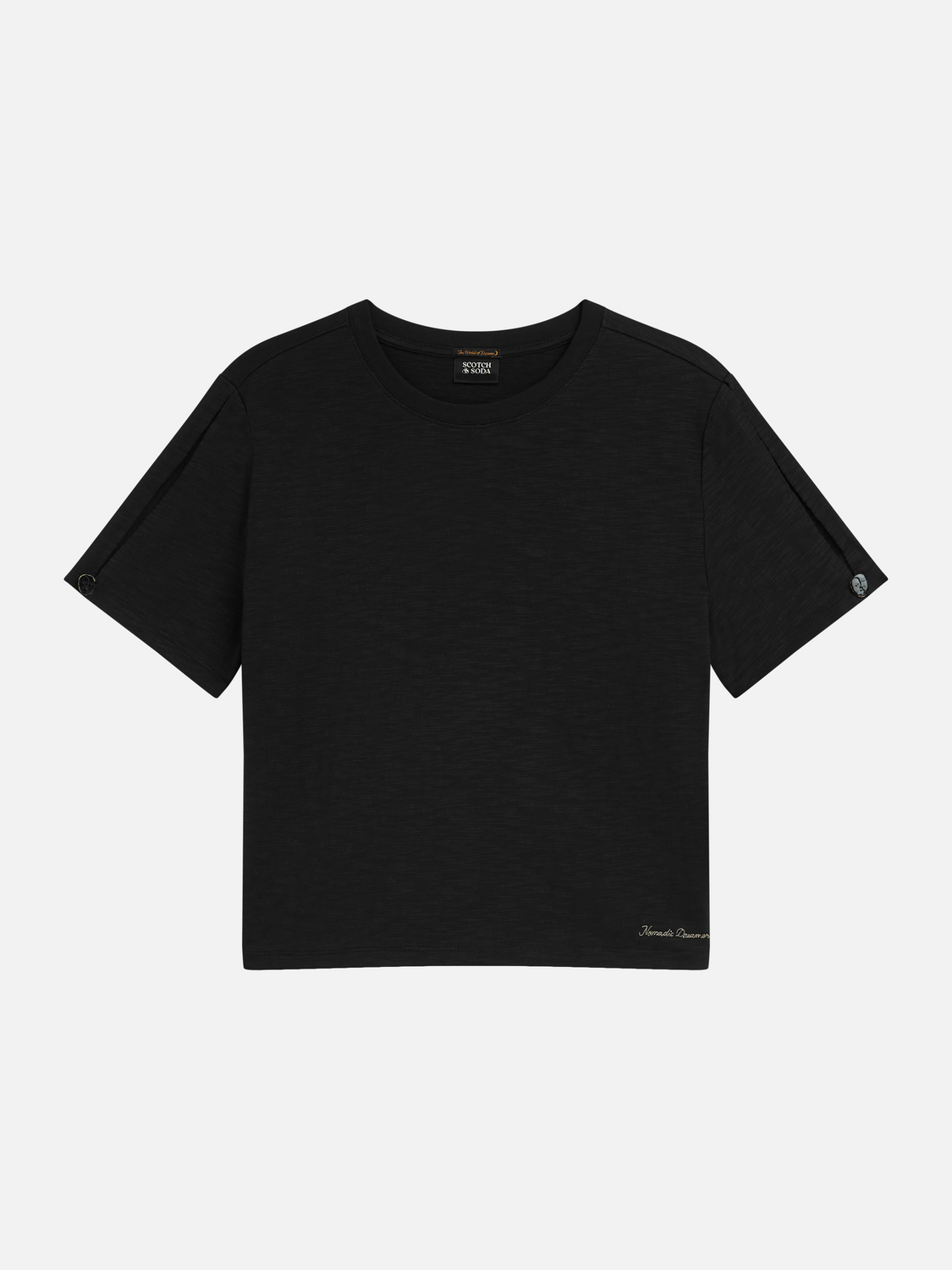 Keyhole Sleeve Cotton T-Shirt