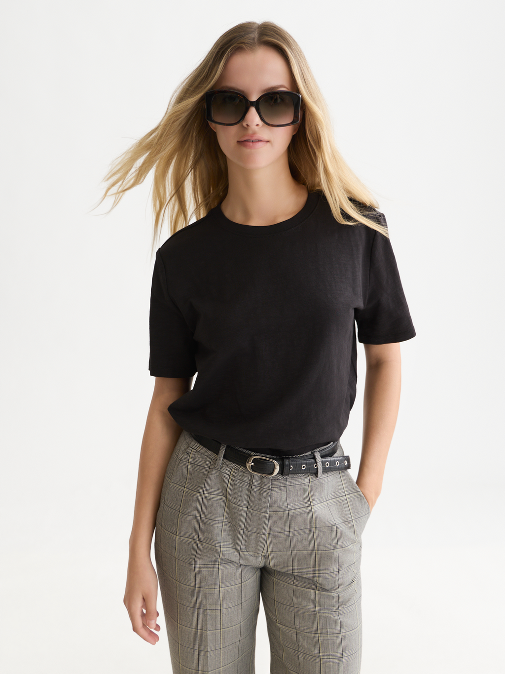 Keyhole Sleeve Cotton T-Shirt