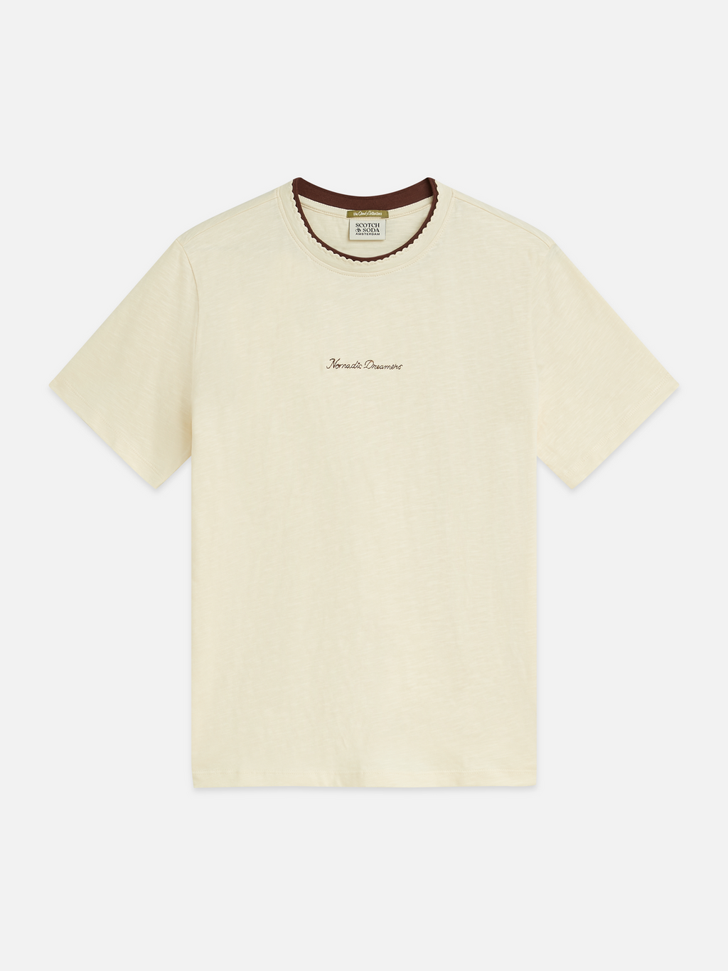 Chest Embroidery Cotton T-Shirt