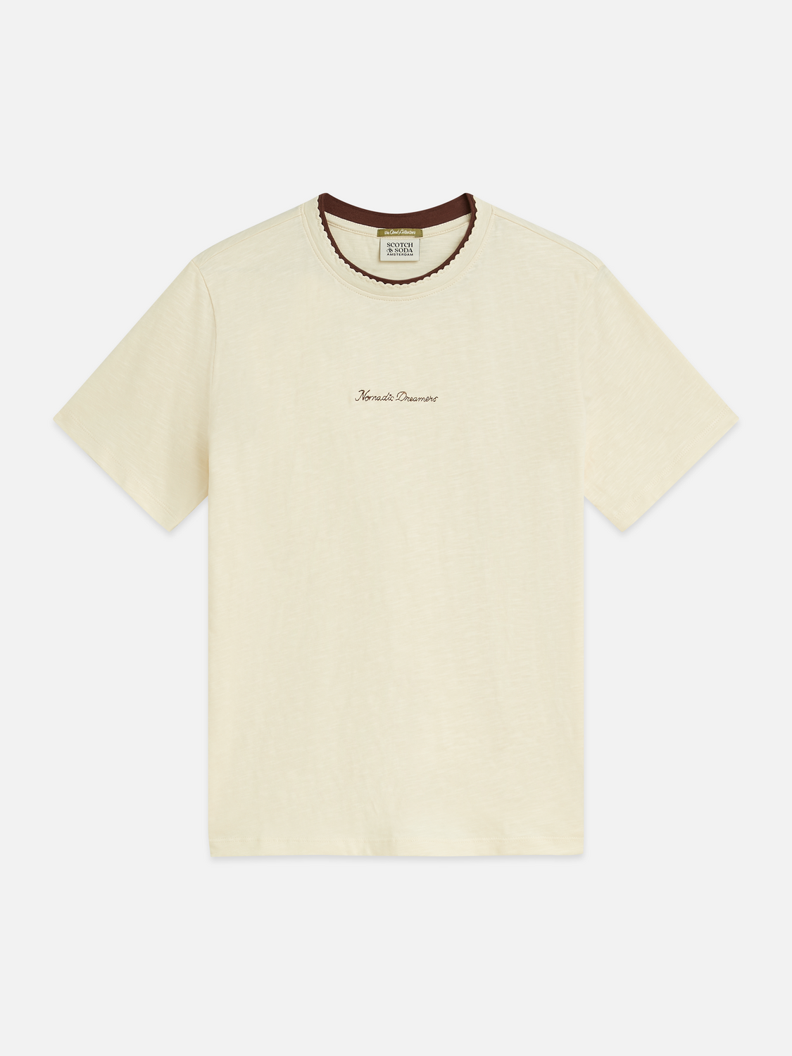 Chest Embroidery Cotton T-Shirt