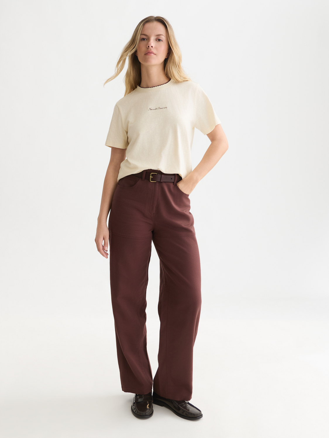 Chest Embroidery Cotton T-Shirt