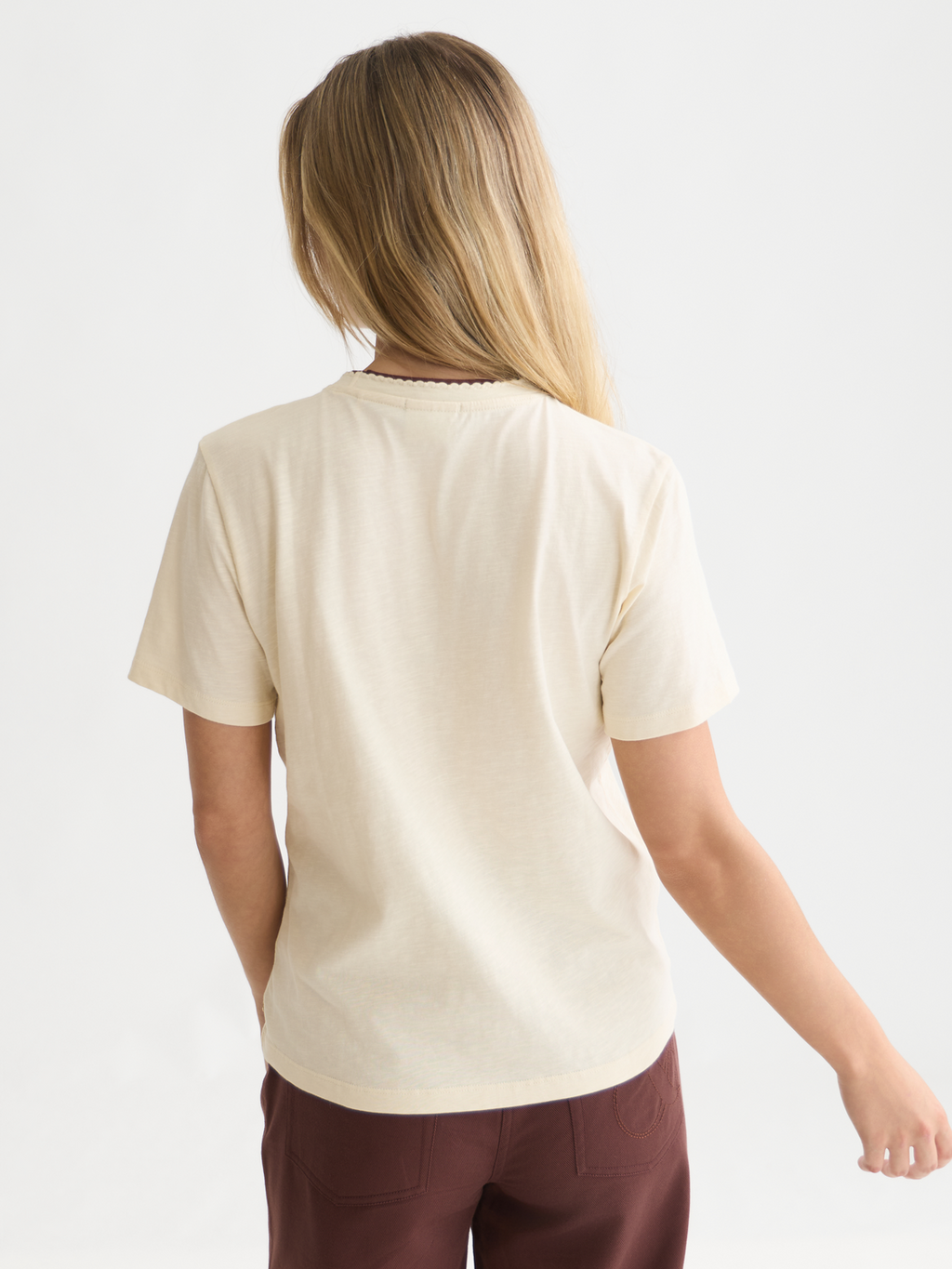 Chest Embroidery Cotton T-Shirt