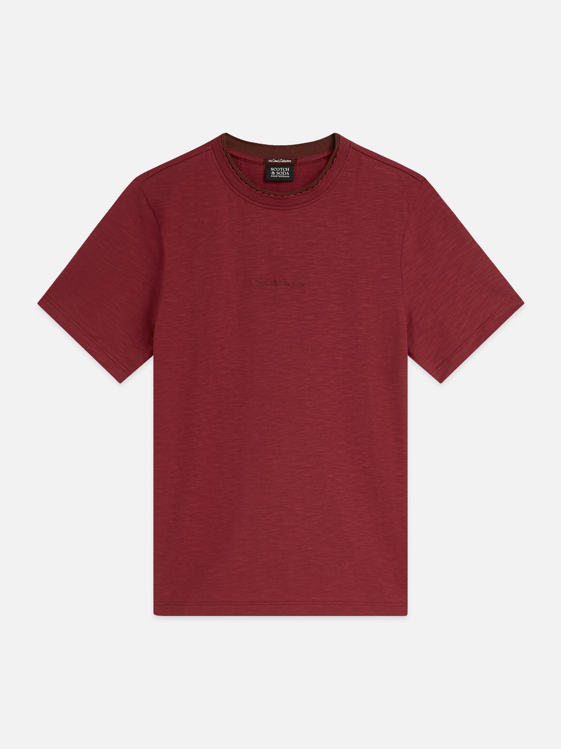 Chest Embroidery Cotton T-Shirt