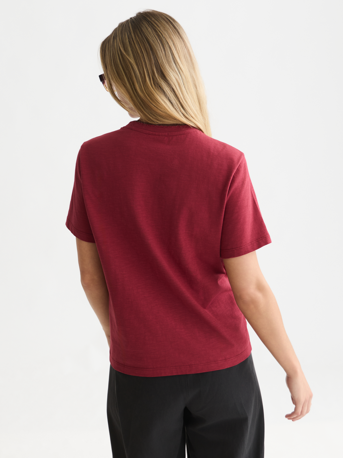 Chest Embroidery Cotton T-Shirt