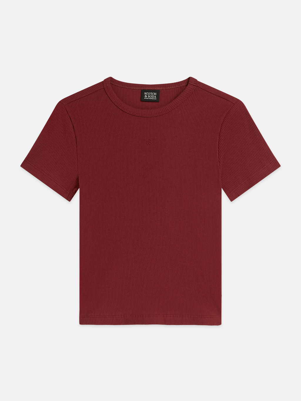 Ribbed Organic Stretch Cotton T-Shirt