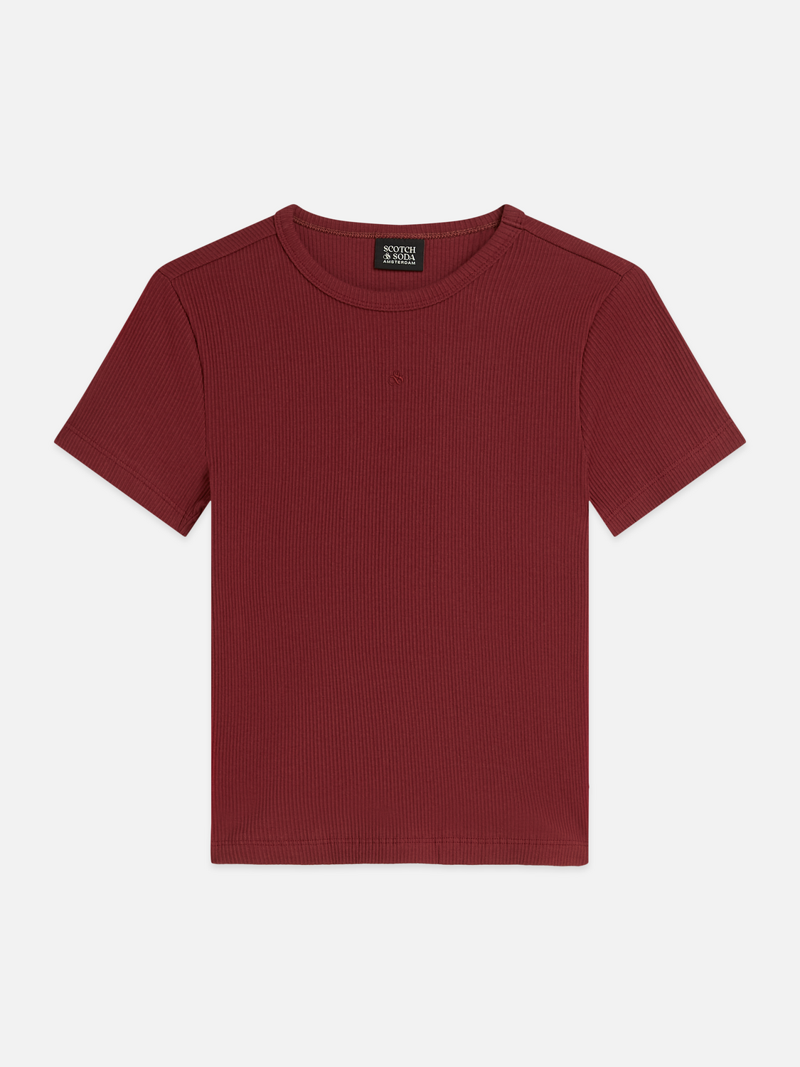 Ribbed Organic Stretch Cotton T-Shirt