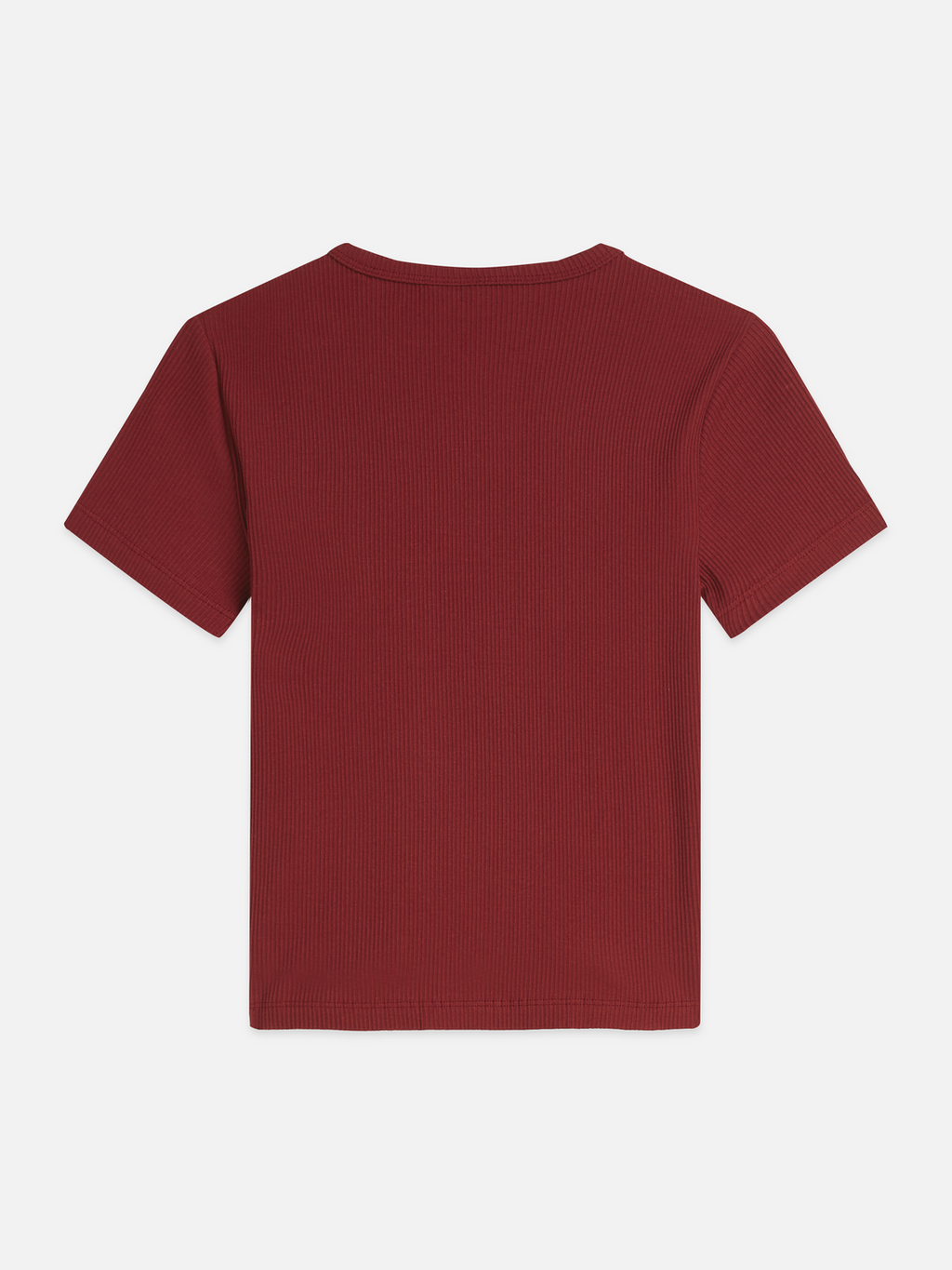 Ribbed Organic Stretch Cotton T-Shirt