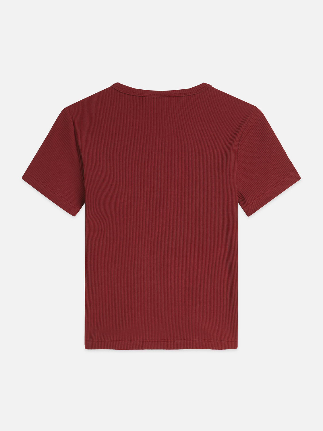 Ribbed Organic Stretch Cotton T-Shirt